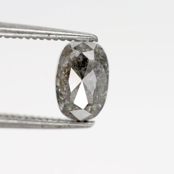 1.06 Ct Natural Salt and Pepper Oval shape Diamond - Image 2