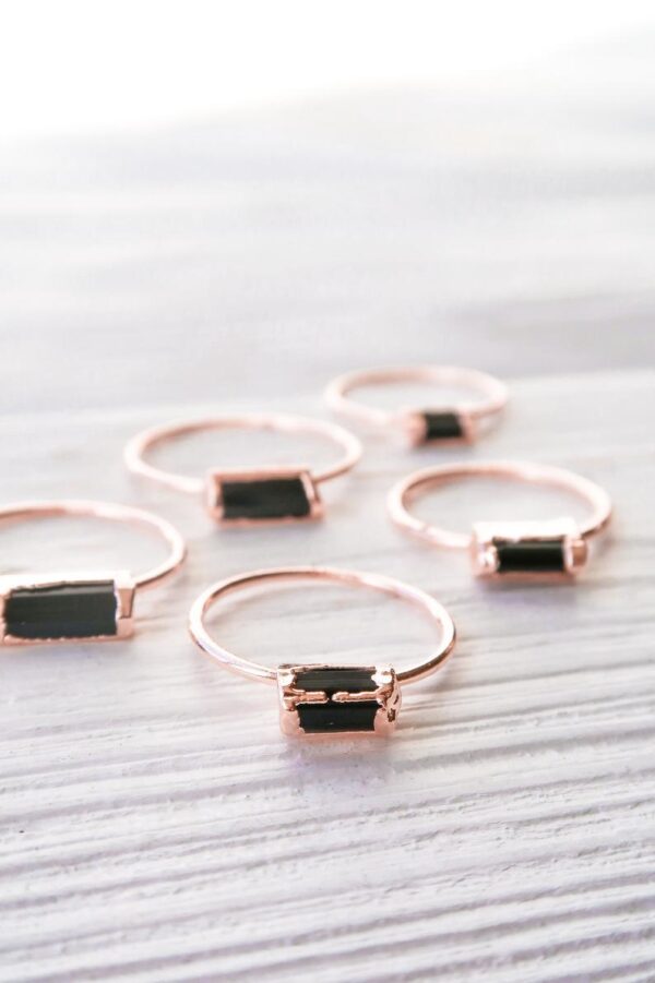 Rough Black Tourmaline Ring - Image 5