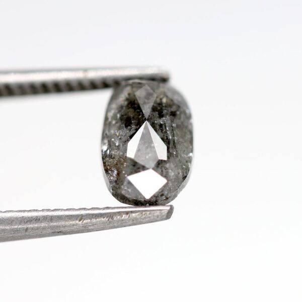 1.06 Ct Natural Salt and Pepper Oval shape Diamond - Image 3