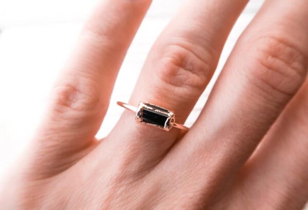Rough Black Tourmaline Ring - Image 6