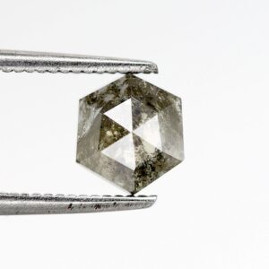 0.88 Ct Natural Salt and Pepper Hexagon shape Diamond