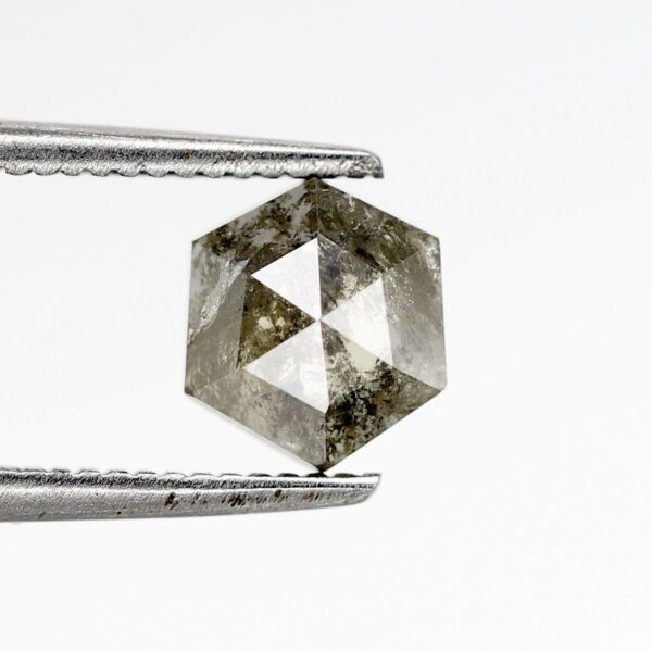 0.88 Ct Natural Salt and Pepper Hexagon shape Diamond