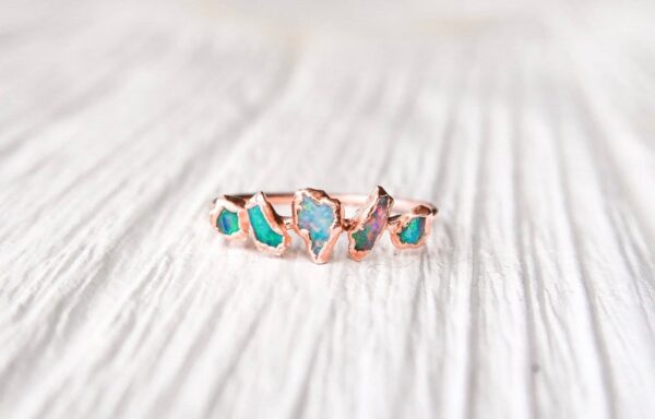 Raw Opal Multi stone Ring