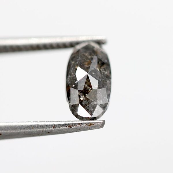 1.07 Ct Natural Salt and Pepper Oval Shape Diamond - Image 2