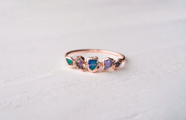Raw Opal Multi stone Ring - Image 5