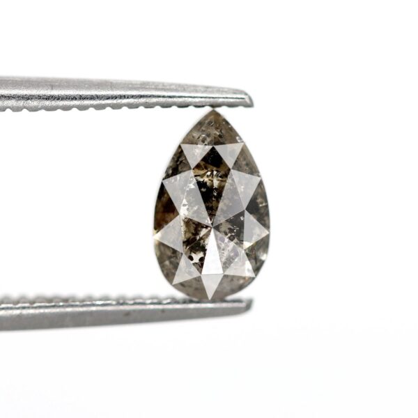 0.95 Ct Natural Salt and Pepper Pear shape Diamond