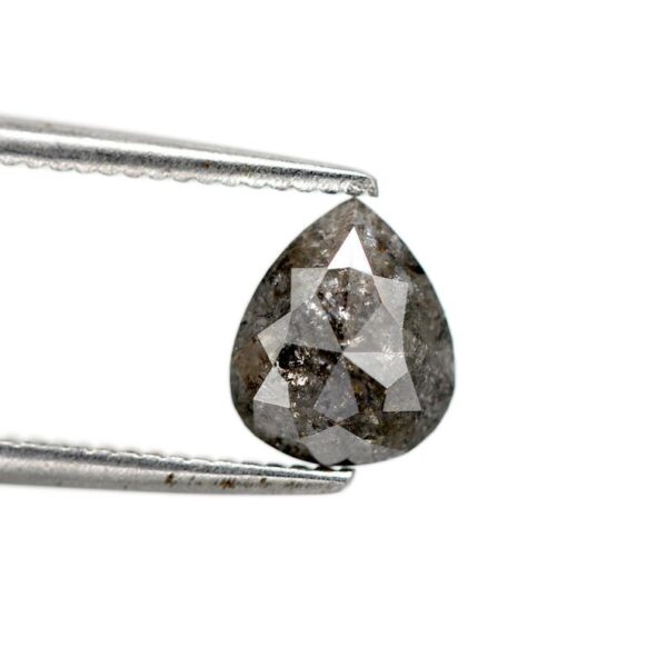 0.75 Ct Natural Salt and Pepper Pear shape Diamond - Image 2