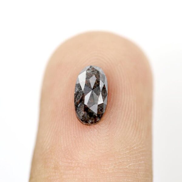 1.07 Ct Natural Salt and Pepper Oval Shape Diamond - Image 6