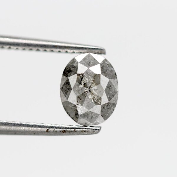 0.67 Ct Natural Salt and Pepper Oval shape Diamond