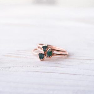 Rough Emerald Engagement Ring