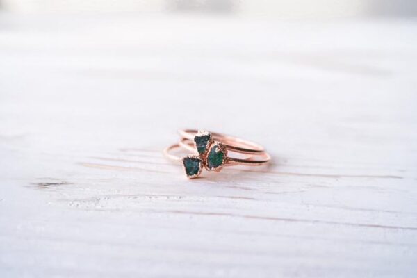 Rough Emerald Engagement Ring
