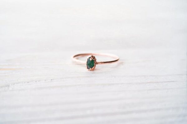 Rough Emerald Engagement Ring - Image 4