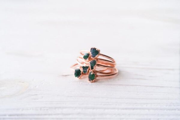 Rough Emerald Engagement Ring - Image 2