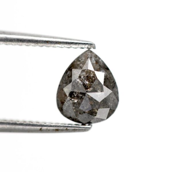 0.75 Ct Natural Salt and Pepper Pear shape Diamond - Image 3
