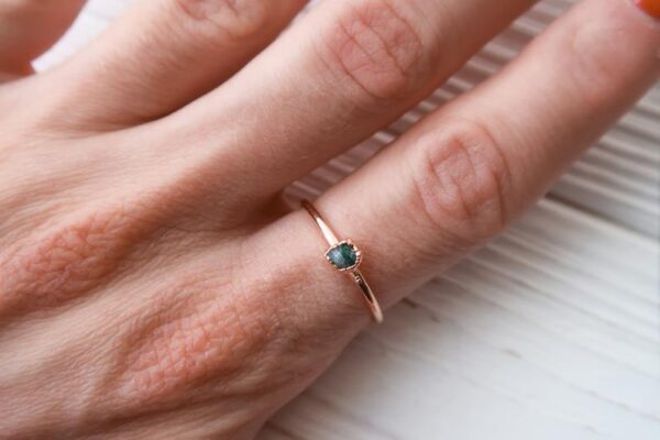 Rough Emerald Engagement Ring - Image 3
