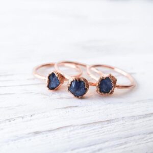 Rough Rose Gold Sapphire Ring