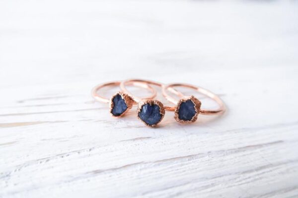 Rough Rose Gold Sapphire Ring