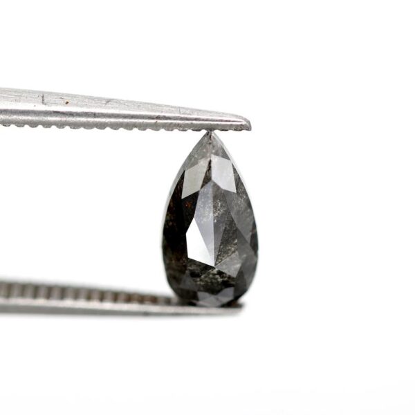 1.14 Ct Natural Salt and Pepper Pear shape Diamond - Image 3
