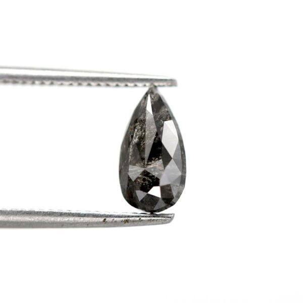 1.14 Ct Natural Salt and Pepper Pear shape Diamond - Image 4