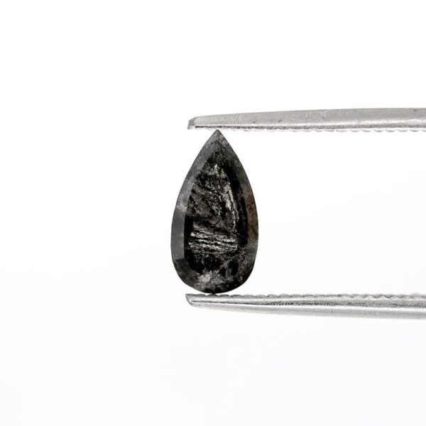 1.14 Ct Natural Salt and Pepper Pear shape Diamond - Image 5