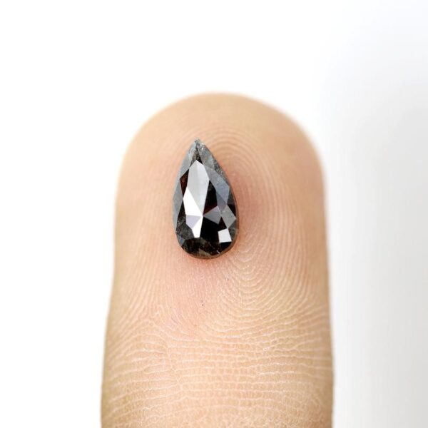 1.14 Ct Natural Salt and Pepper Pear shape Diamond - Image 6