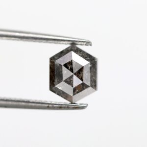 1.29 ct Natural Salt and Pepper hexagon step cut Shape Diamond