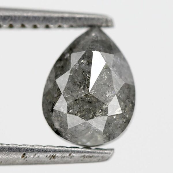 1.15 Ct Natural Salt and Pepper Pear shape Diamond - Image 2