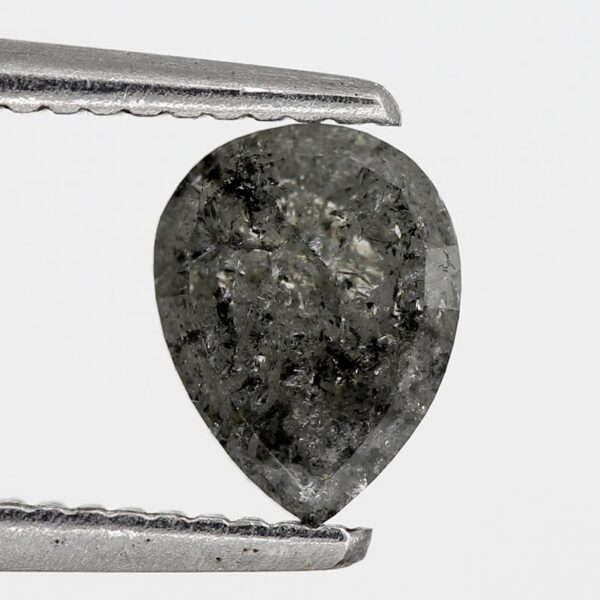 1.15 Ct Natural Salt and Pepper Pear shape Diamond - Image 3