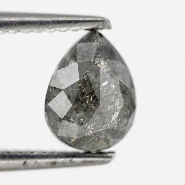 1.15 Ct Natural Salt and Pepper Pear shape Diamond - Image 4