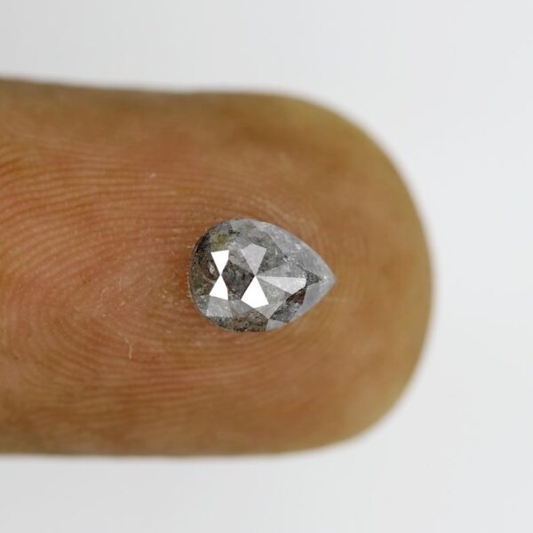 1.15 Ct Natural Salt and Pepper Pear shape Diamond - Image 6