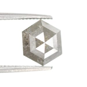 2.15 Ct Natural Salt and Pepper Hexagon shape Diamond