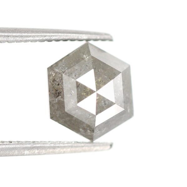 2.15 Ct Natural Salt and Pepper Hexagon shape Diamond