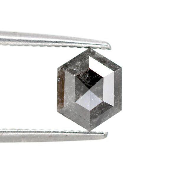 1.27 Ct Natural Salt and Pepper Hexagon Shape Diamond - Image 2