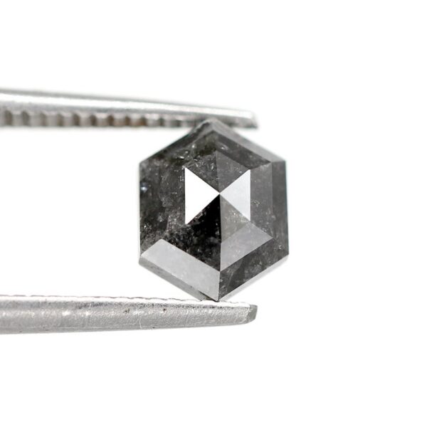 1.27 Ct Natural Salt and Pepper Hexagon Shape Diamond - Image 3