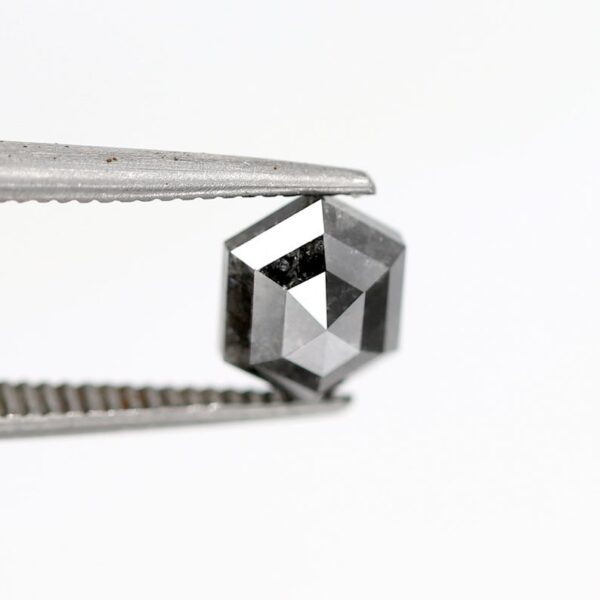 1.27 Ct Natural Salt and Pepper Hexagon Shape Diamond - Image 4