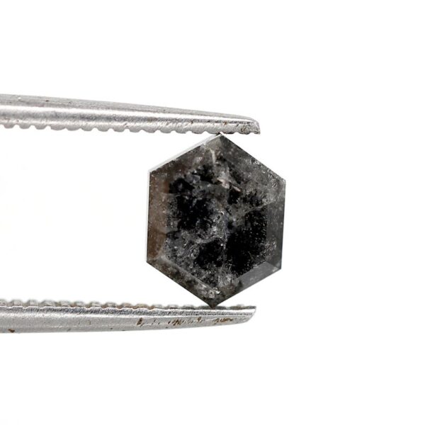 1.27 Ct Natural Salt and Pepper Hexagon Shape Diamond - Image 5