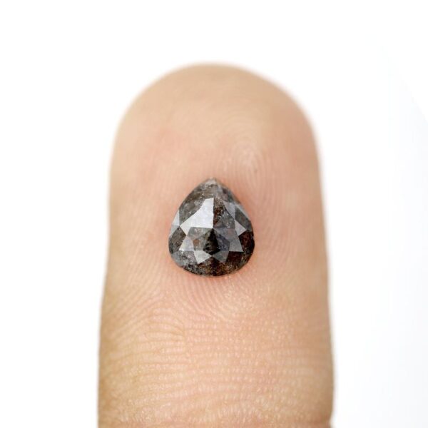 0.75 Ct Natural Salt and Pepper Pear shape Diamond - Image 6