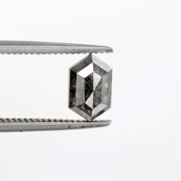 1.00 Ct Natural Salt and Pepper Hexagon shape Diamond