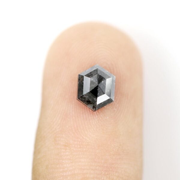 1.27 Ct Natural Salt and Pepper Hexagon Shape Diamond - Image 6