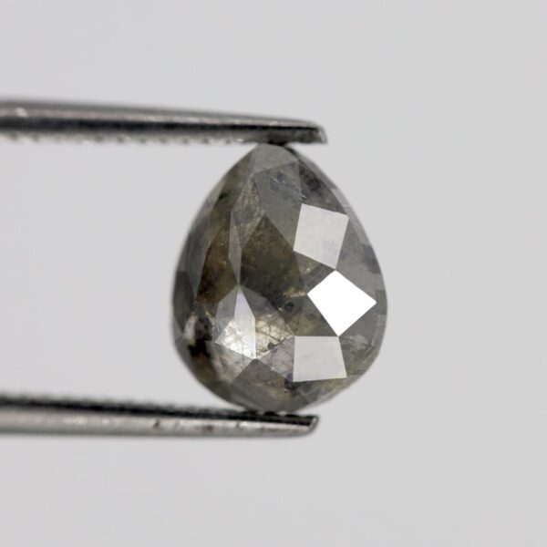 1.32 Ct Natural Salt and Pepper Pear shape Diamond - Image 5