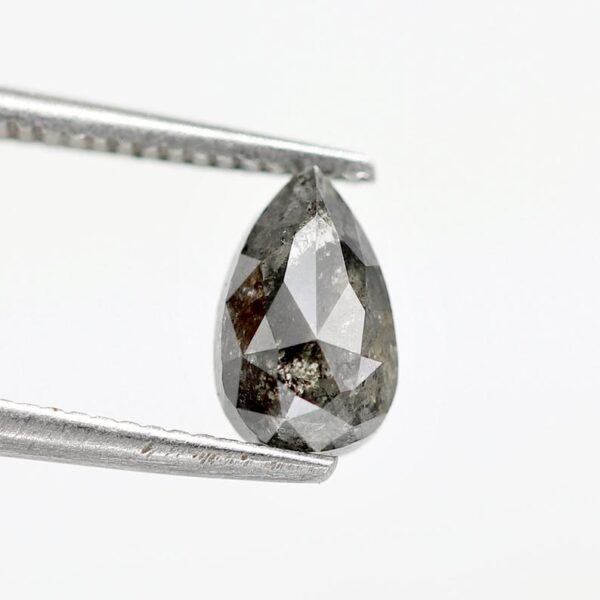 0.82 Ct Natural Salt and Pepper Pear shape Diamond - Image 2