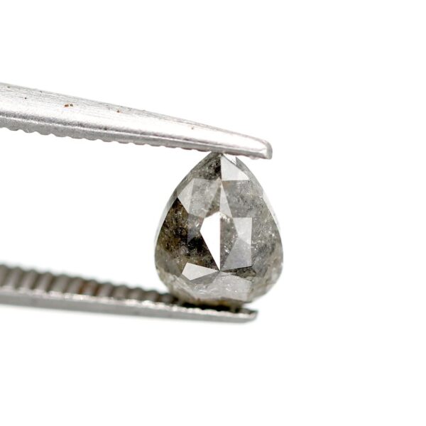 0.94 Ct Natural Salt and Pepper Pear Shape Diamond