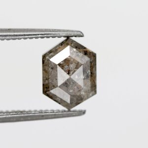 1.63 Ct Natural Salt and Pepper Hexagon shape Diamond