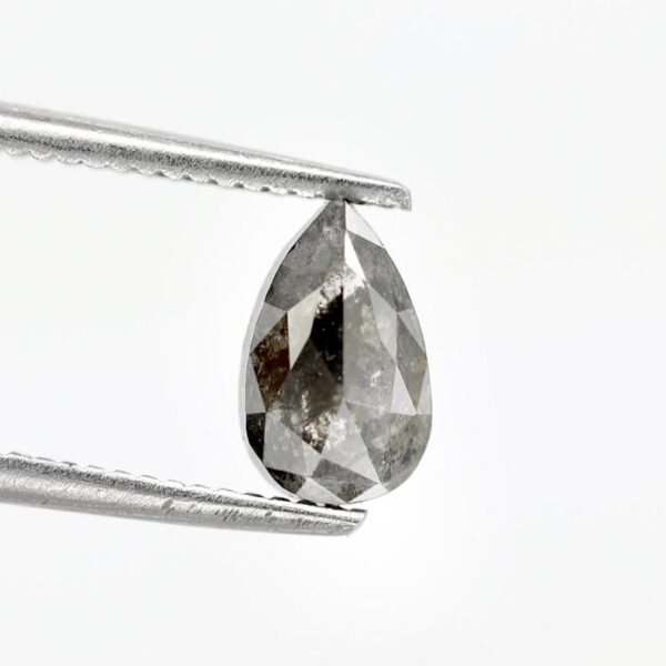 0.82 Ct Natural Salt and Pepper Pear shape Diamond - Image 3