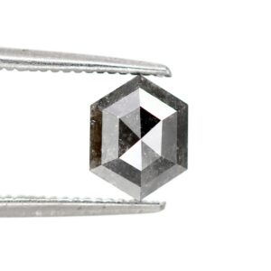1.27 Ct Natural Salt and Pepper Hexagon Shape Diamond