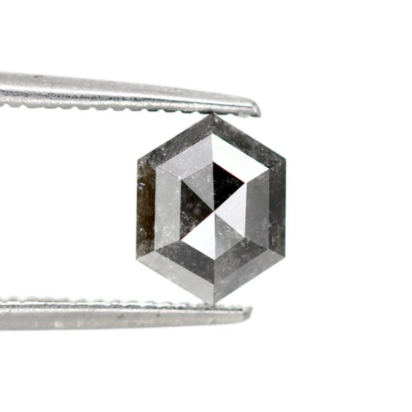 1.27 Ct Natural Salt and Pepper Hexagon Shape Diamond