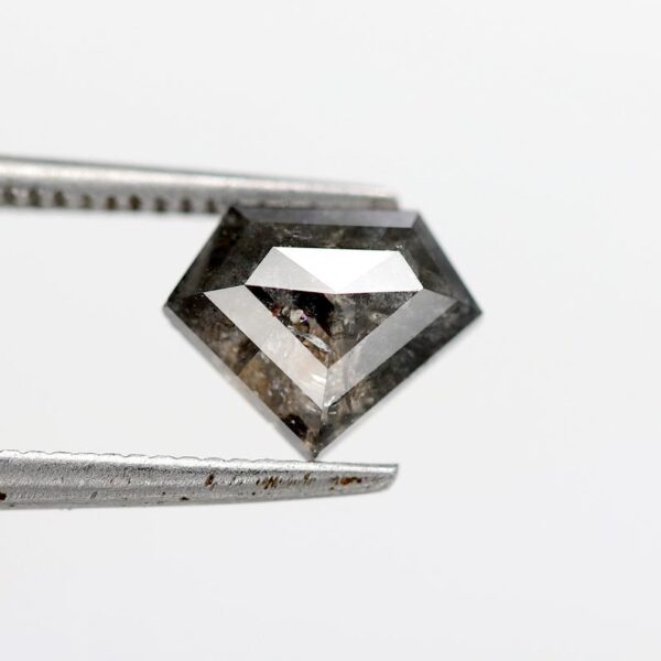 1.42 Ct Natural Salt and Pepper Pentagon Shield shape Diamond - Image 2