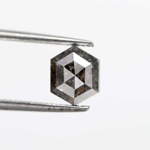 1.29 Ct Natural Salt and Pepper Hexagon shape Diamond