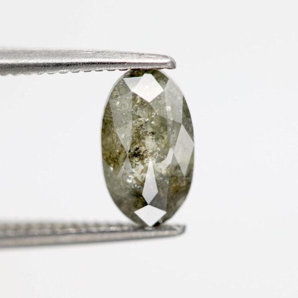 1.00 Ct Natural Salt and Pepper Oval shape Diamond