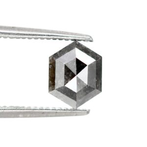 1.27 Ct Natural Salt and Pepper Hexagon shape Diamond